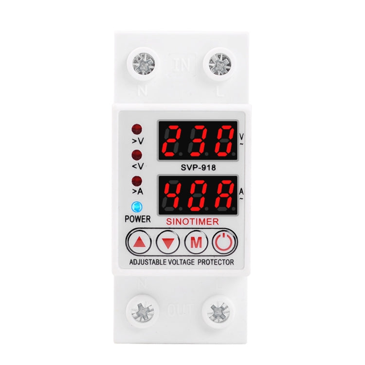 SINOTIMER SVP-918 Protezione da sottotensione intelligente con ripristino automatico regolabile, corrente:, 40A, 63A SINOTIMER SVP-918 Protezione da sottotensione intelligente con ripristino automatico regolabile, corrente:, 40A, 63A
